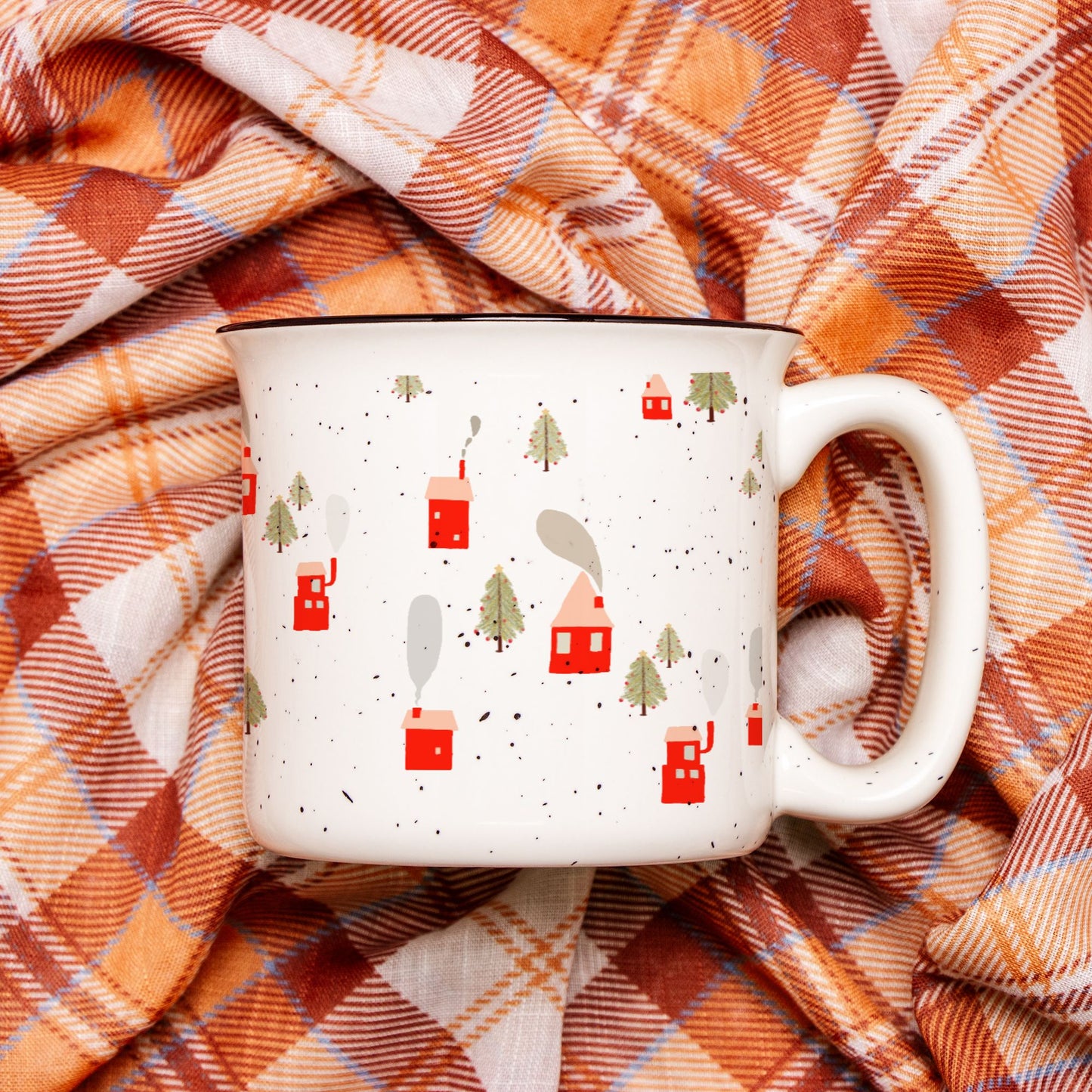 Winter Village Enamel Mug