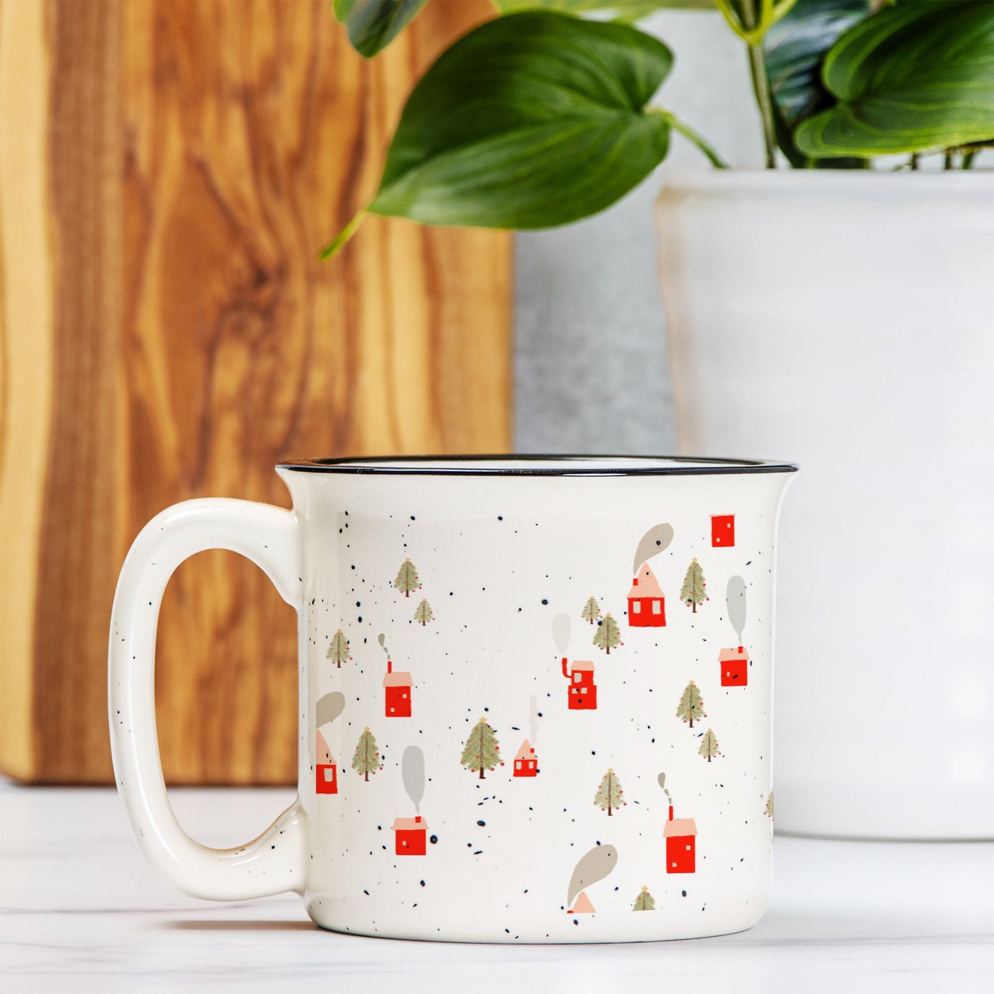 Winter Village Enamel Mug