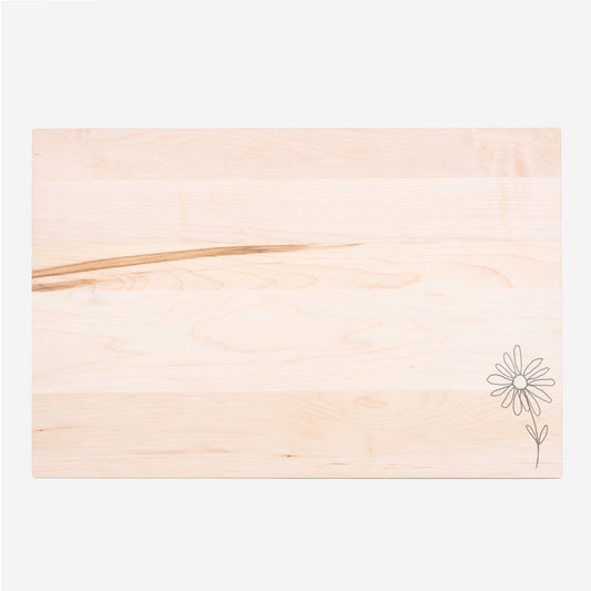 Daisy Engrained Traditional Wood Cutting Board - 16" x 10.5"