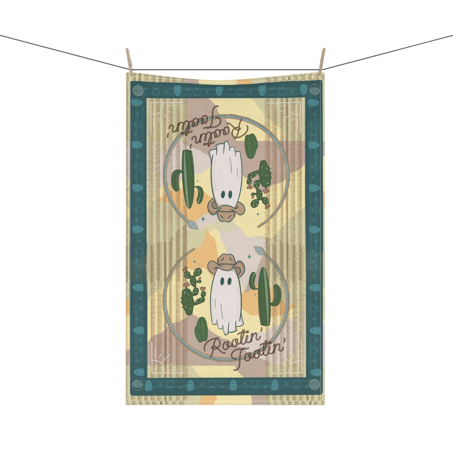 Ghost Cowboy Kitchen Towel