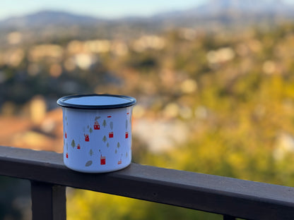 Winter Village Enamel Mug