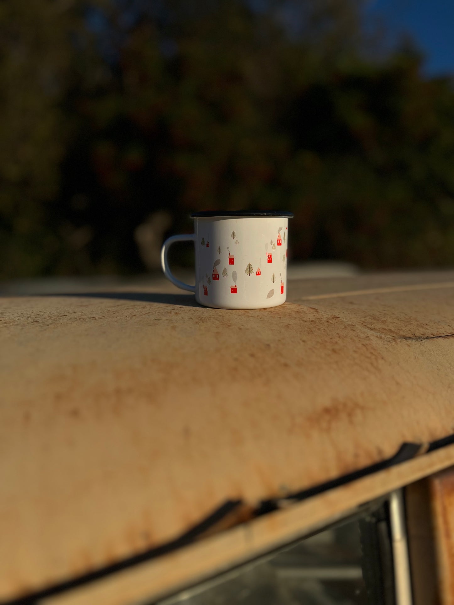 Winter Village Enamel Mug