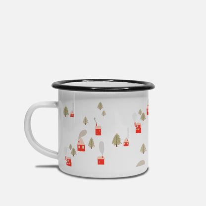 Winter Village Enamel Mug